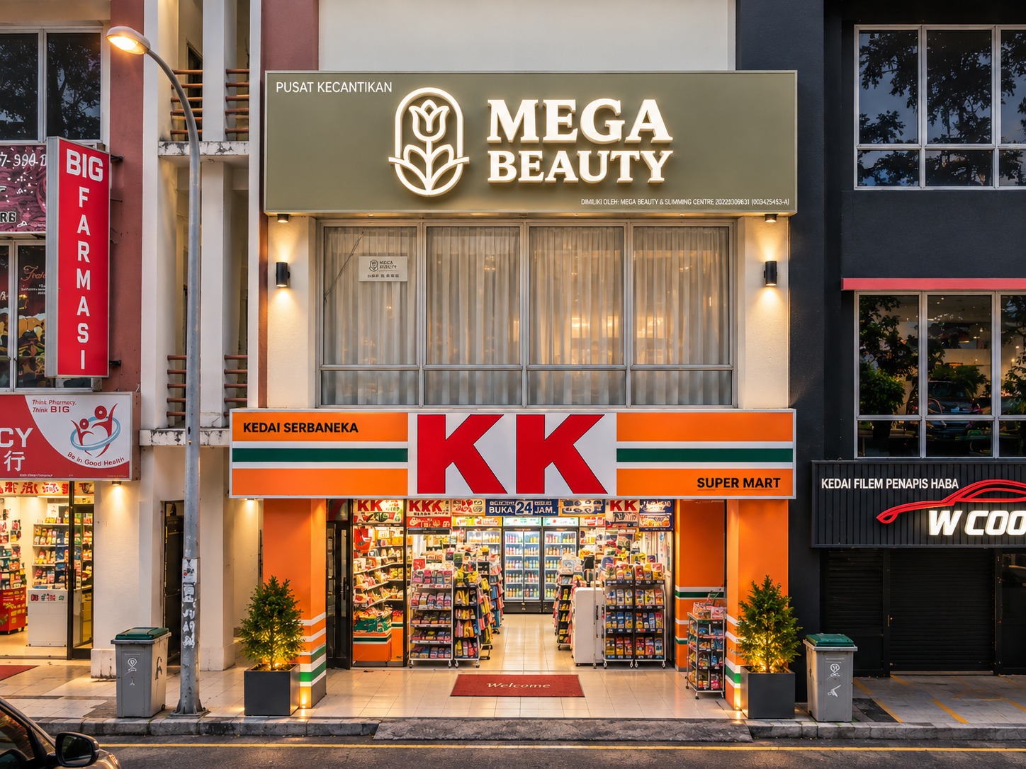 Mega Beauty storefront on Jalan Austin Perdana